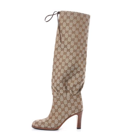 gucci monogram lisa mid heel boots|Gucci designer ankle boots.